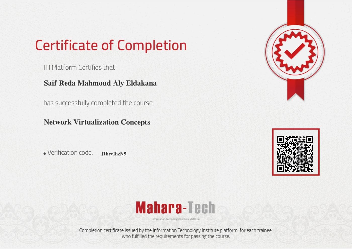 Network Virtualization Concepts certificate preview